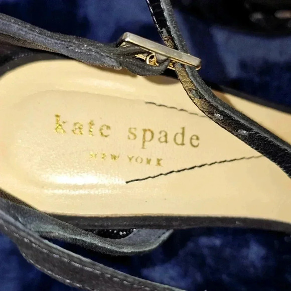 Kate Spade New York Women's Black Suede /Mesh Bow Peep Toe Heels Size 6.5 - Picture 8 of 12